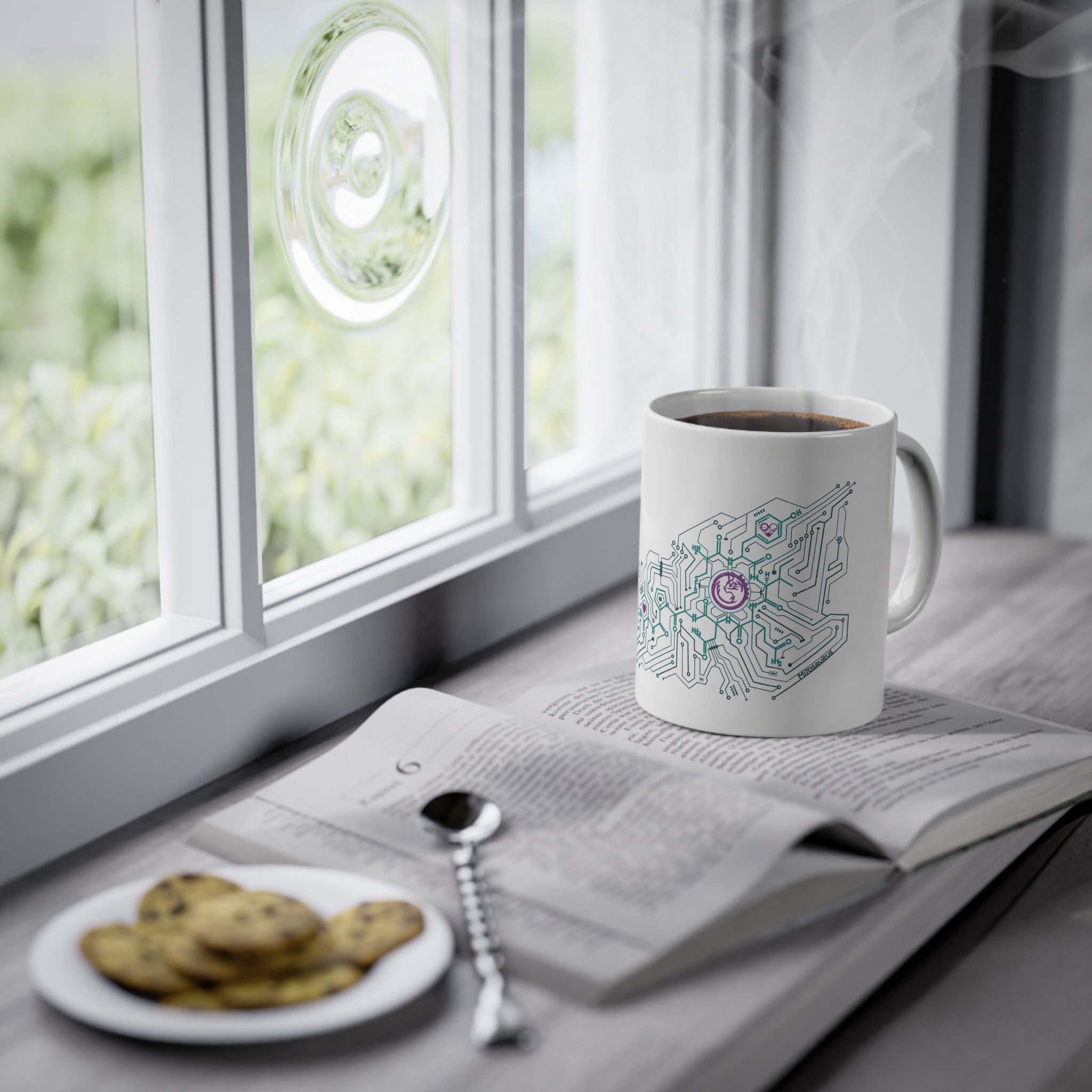 Oxytocin Molecule Circuit Board PCB Mug – Science & Tech Coffee Cup