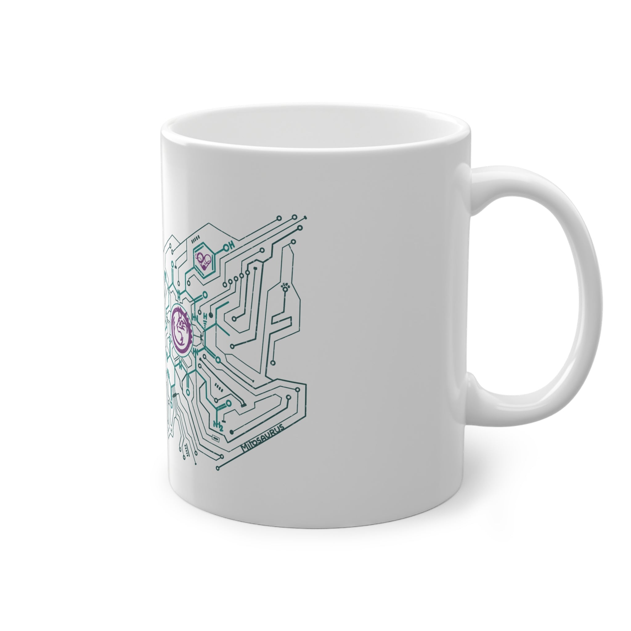 Oxytocin Molecule Circuit Board PCB Mug – Science & Tech Coffee Cup