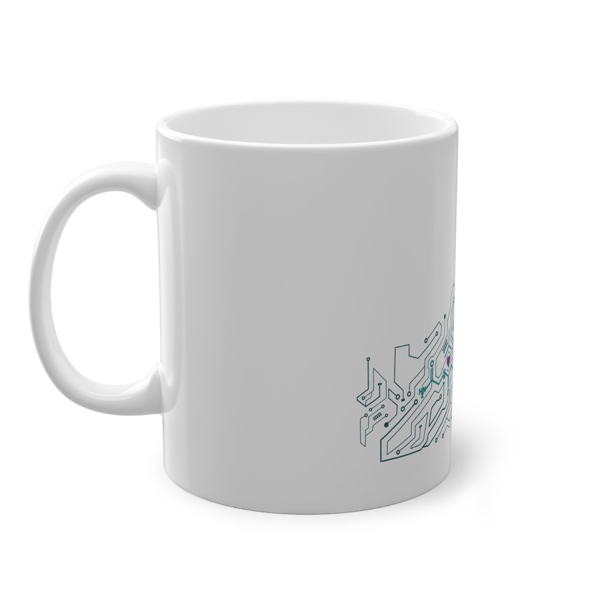 Oxytocin Molecule Circuit Board PCB Mug – Science & Tech Coffee Cup