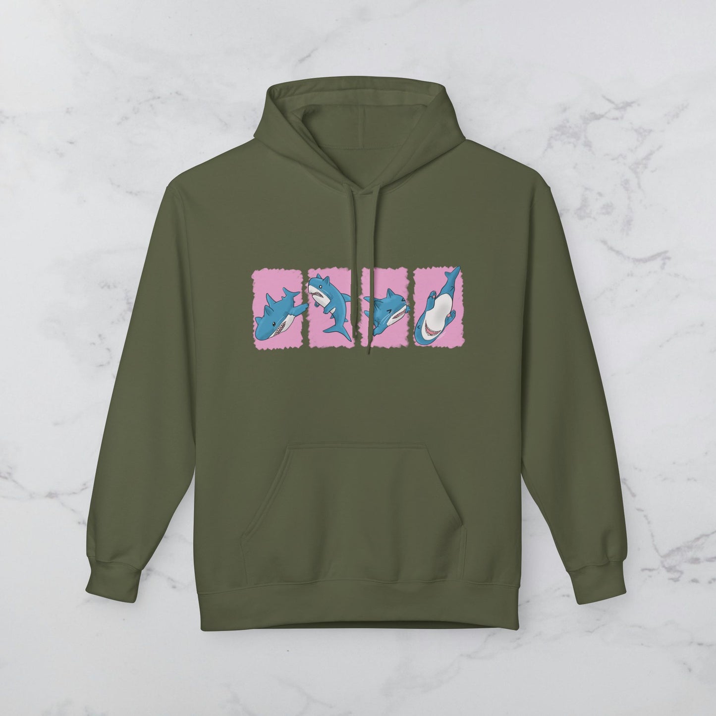 Blå Katt Hoodie