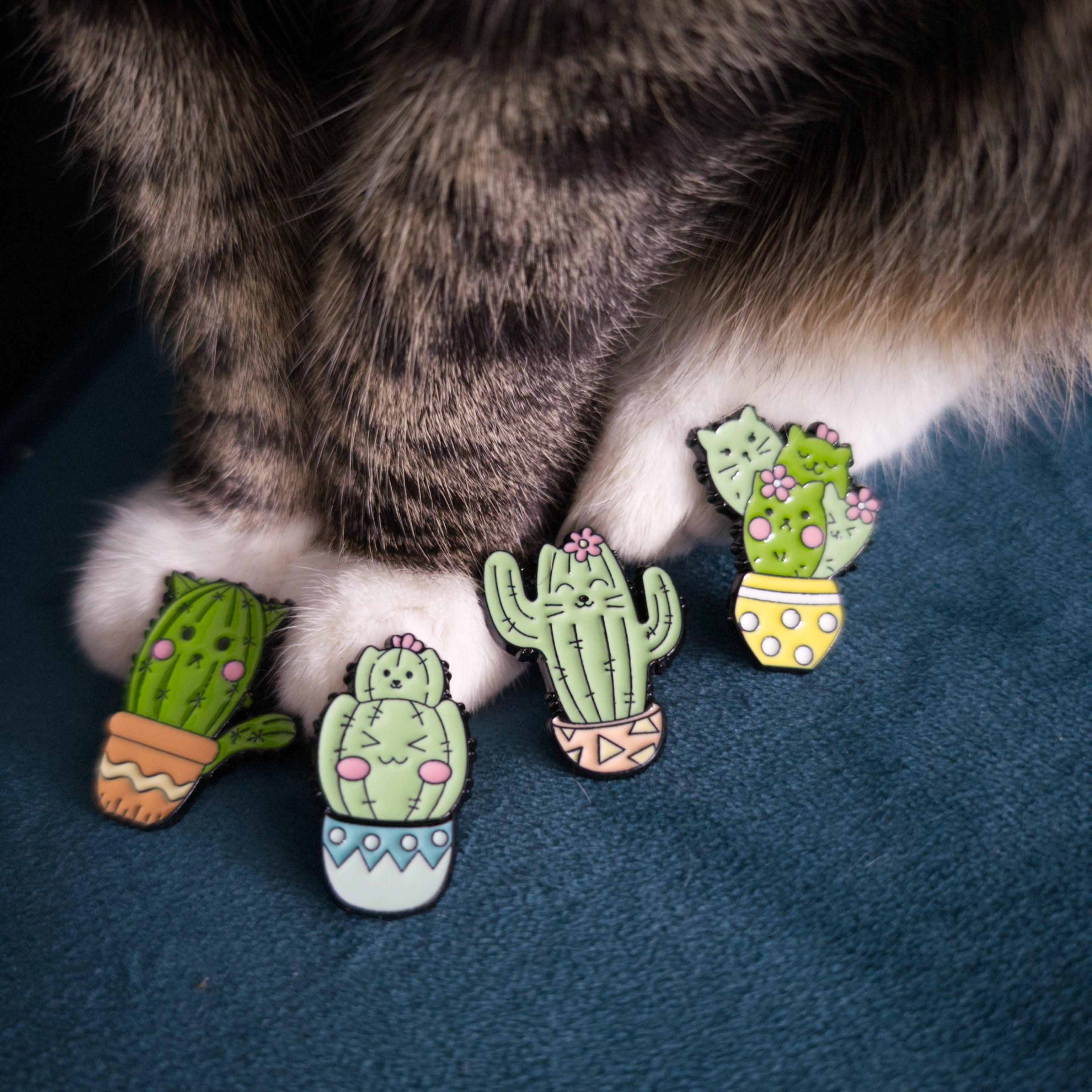 Cactus Cat Pins