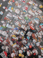 Cute waterproof calico cat stickers — kawaii orange, black and white cat designs