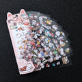 Cute waterproof calico cat stickers — kawaii orange, black and white cat designs