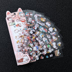 Cute waterproof calico cat stickers — kawaii orange, black and white cat designs