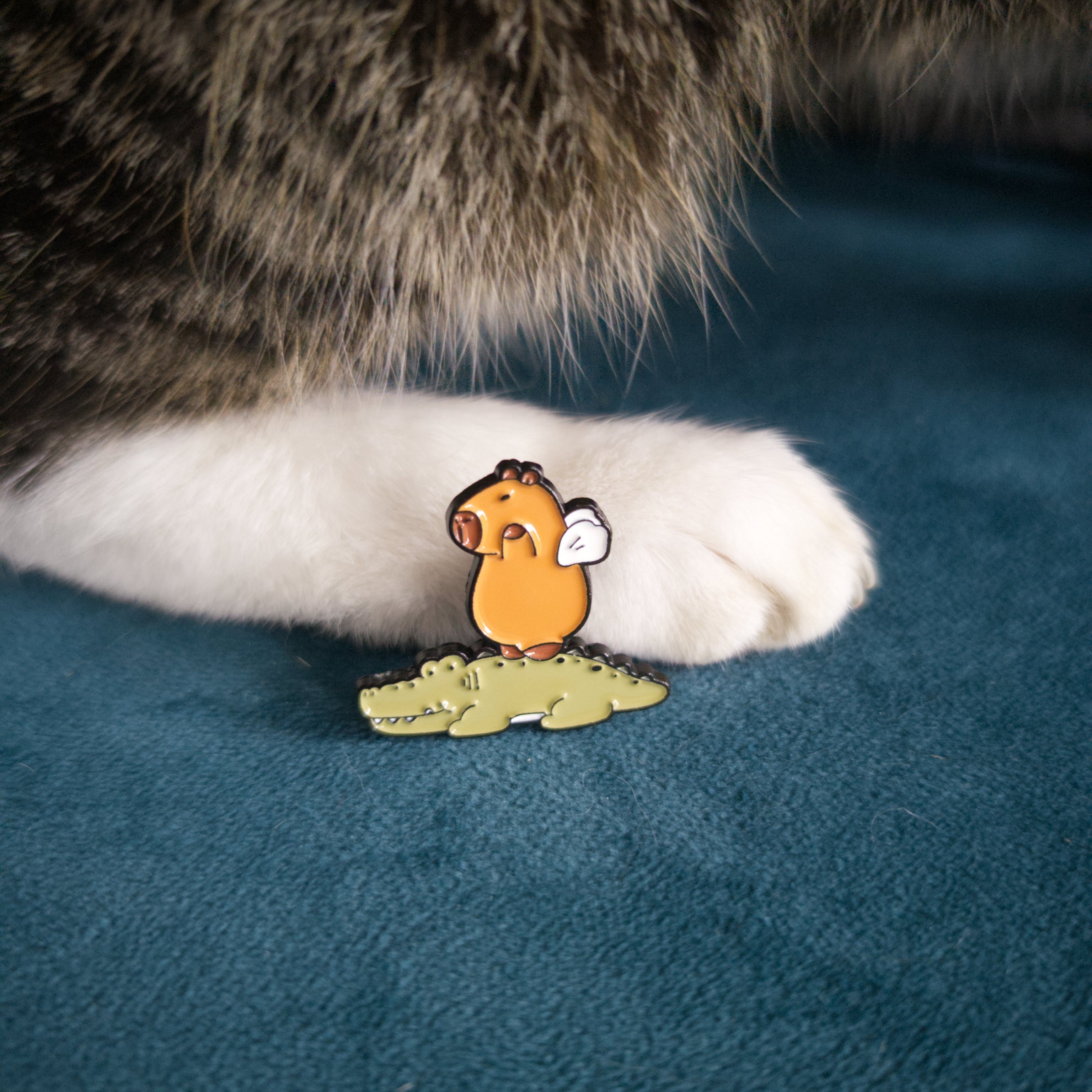 Capybara & Crocodile Pins
