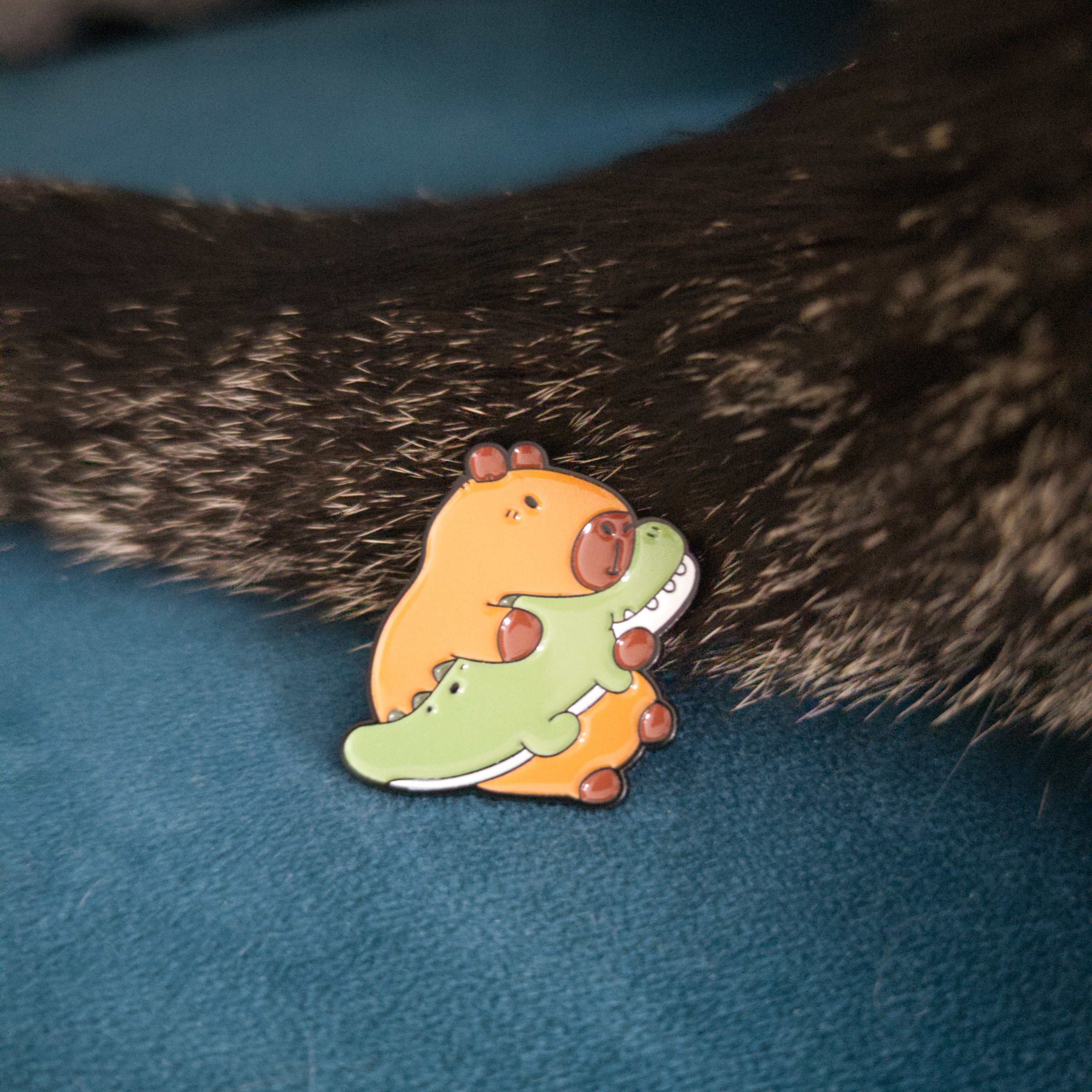 Capybara & Crocodile Pins