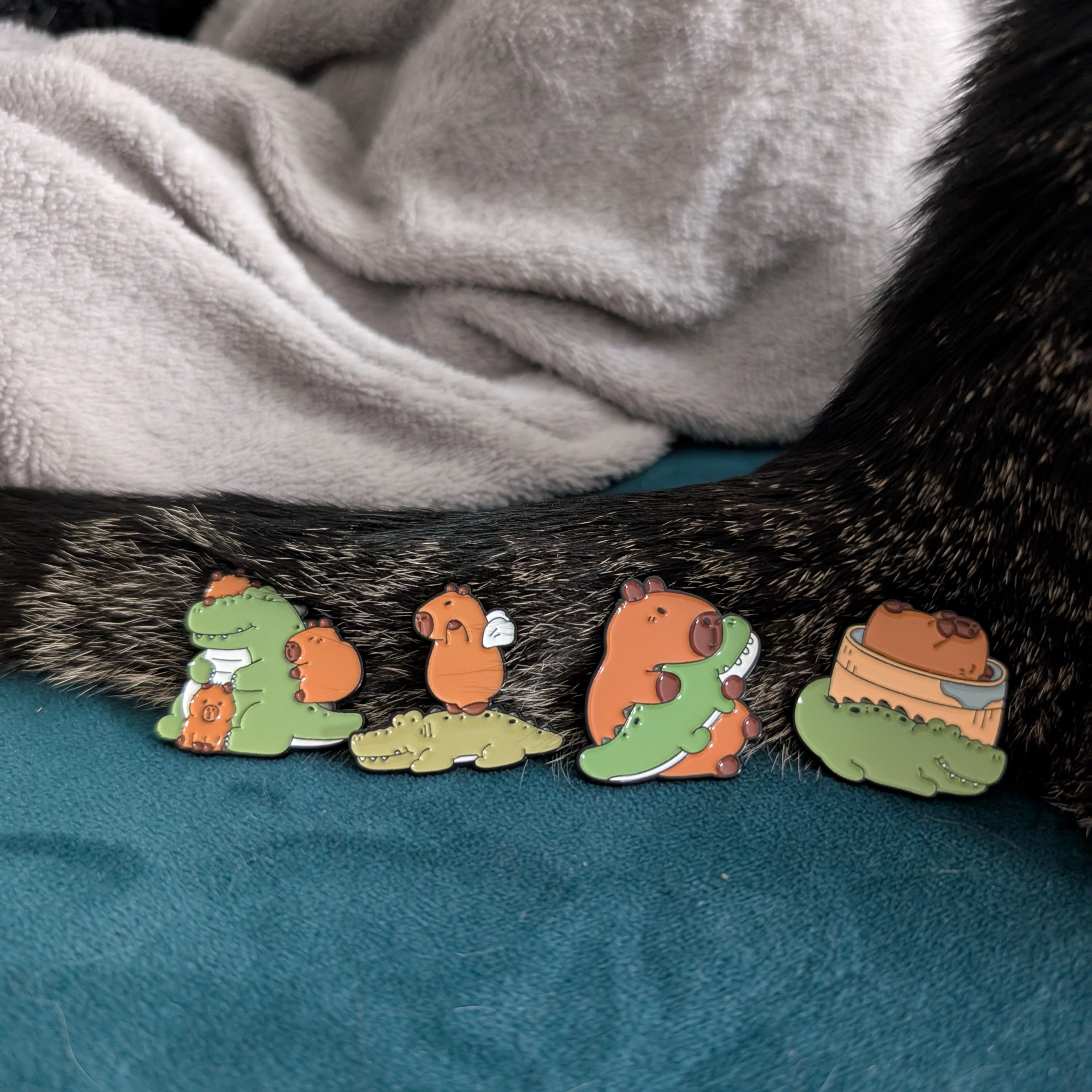 Capybara & Crocodile Pins