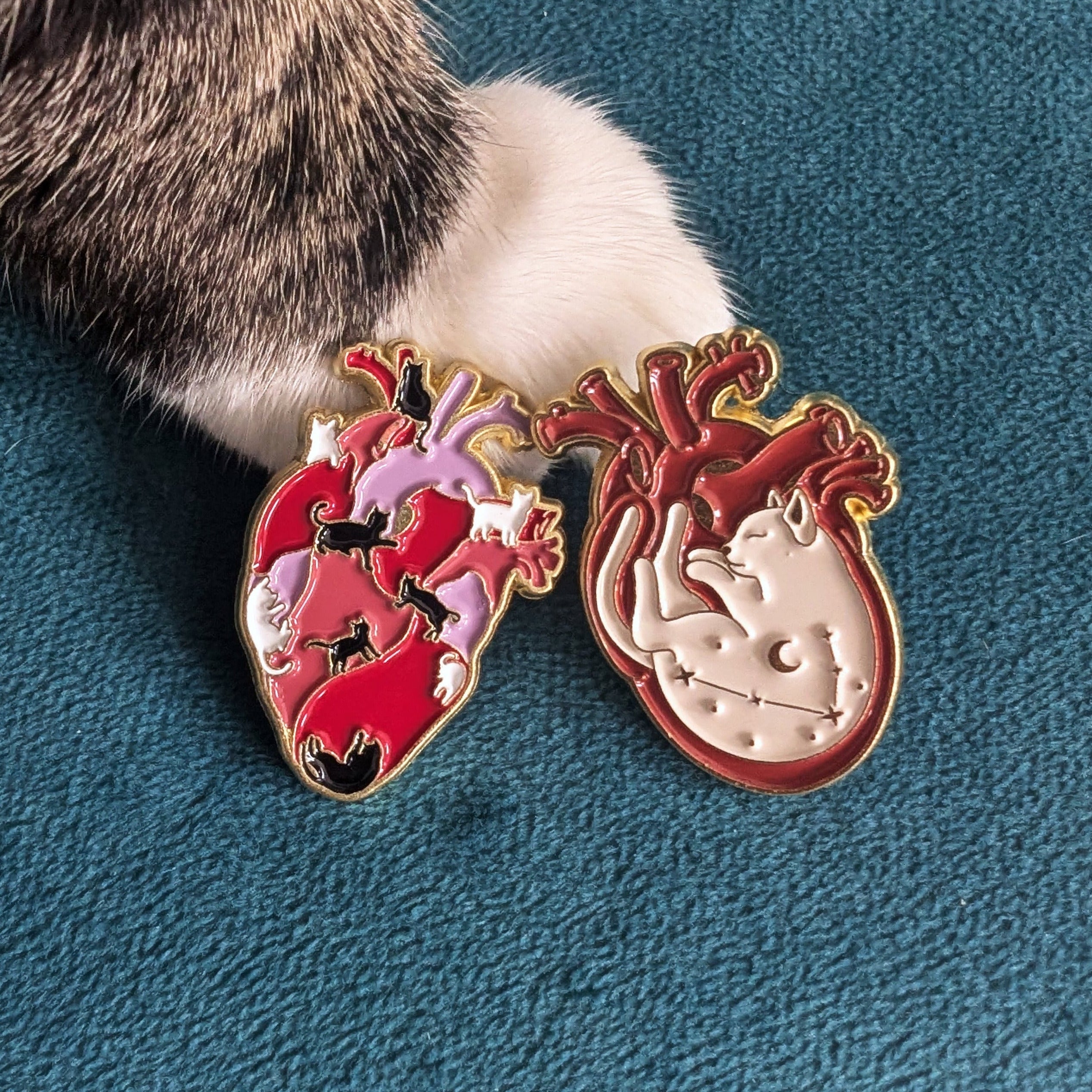 Enamel pins with cats