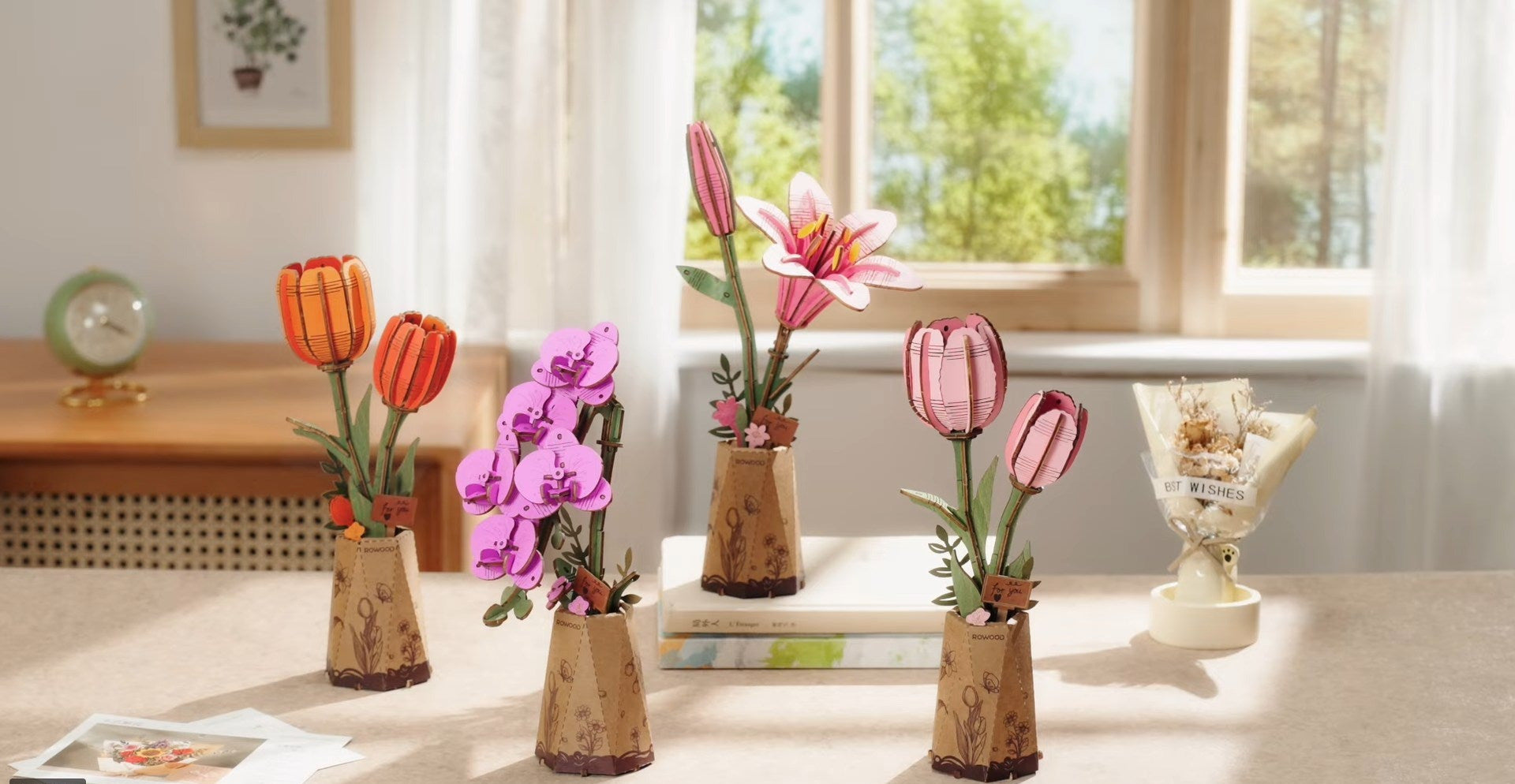 Wooden Flower Puzzle – Build Your Own Flower Bouquet DIY Craft Kit
