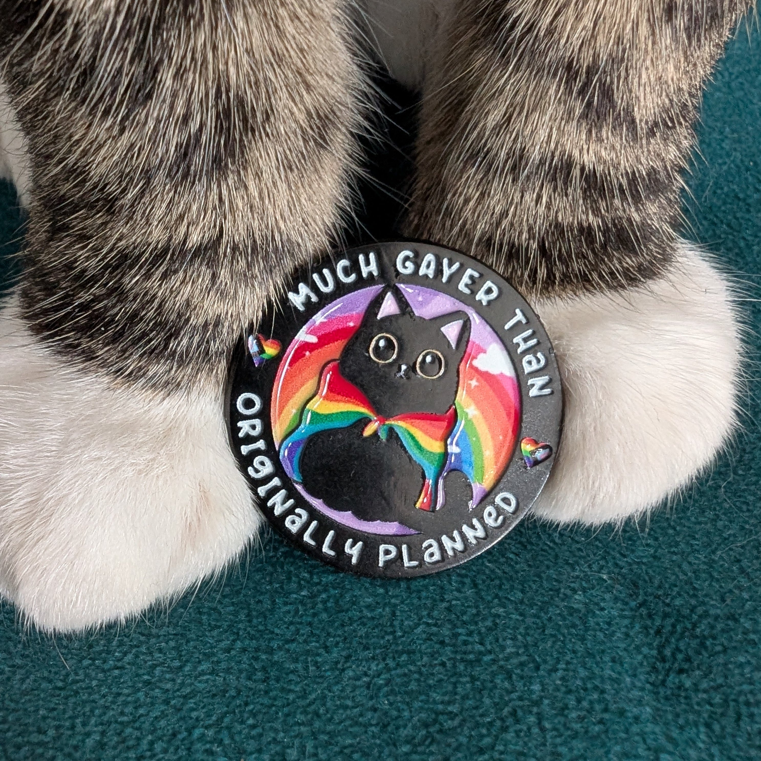 Much Gayer Than Planned Cat Pin