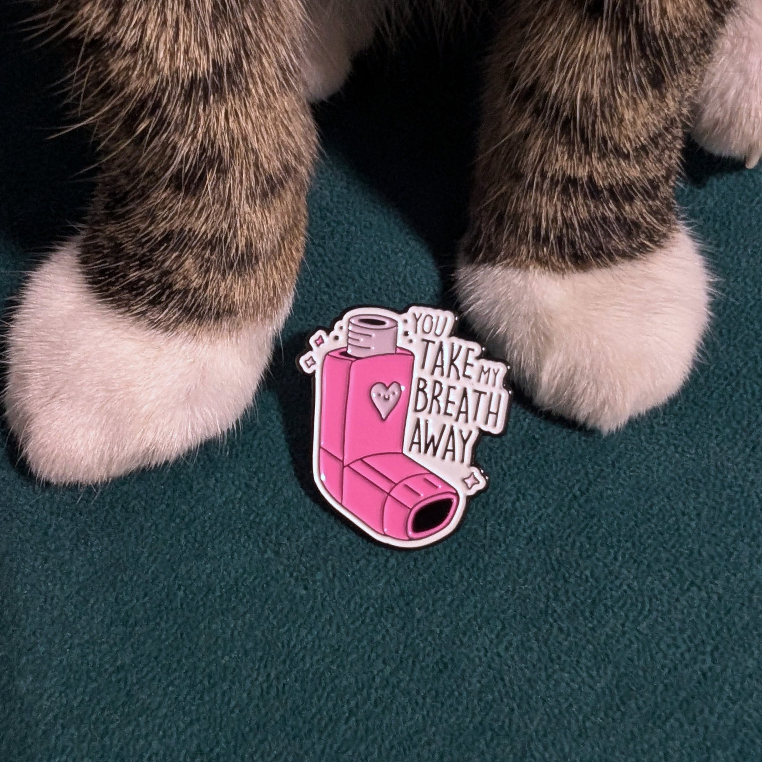 You Take My Breath Away inhaler enamel pin