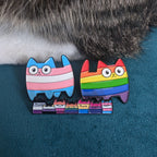LGBTQ cat enamel pins