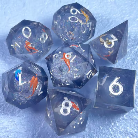 Liquid Core Fish Dice Set