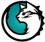 A stylized cat head logo in white and black inside a circular teal and white emblem on a plain white background.