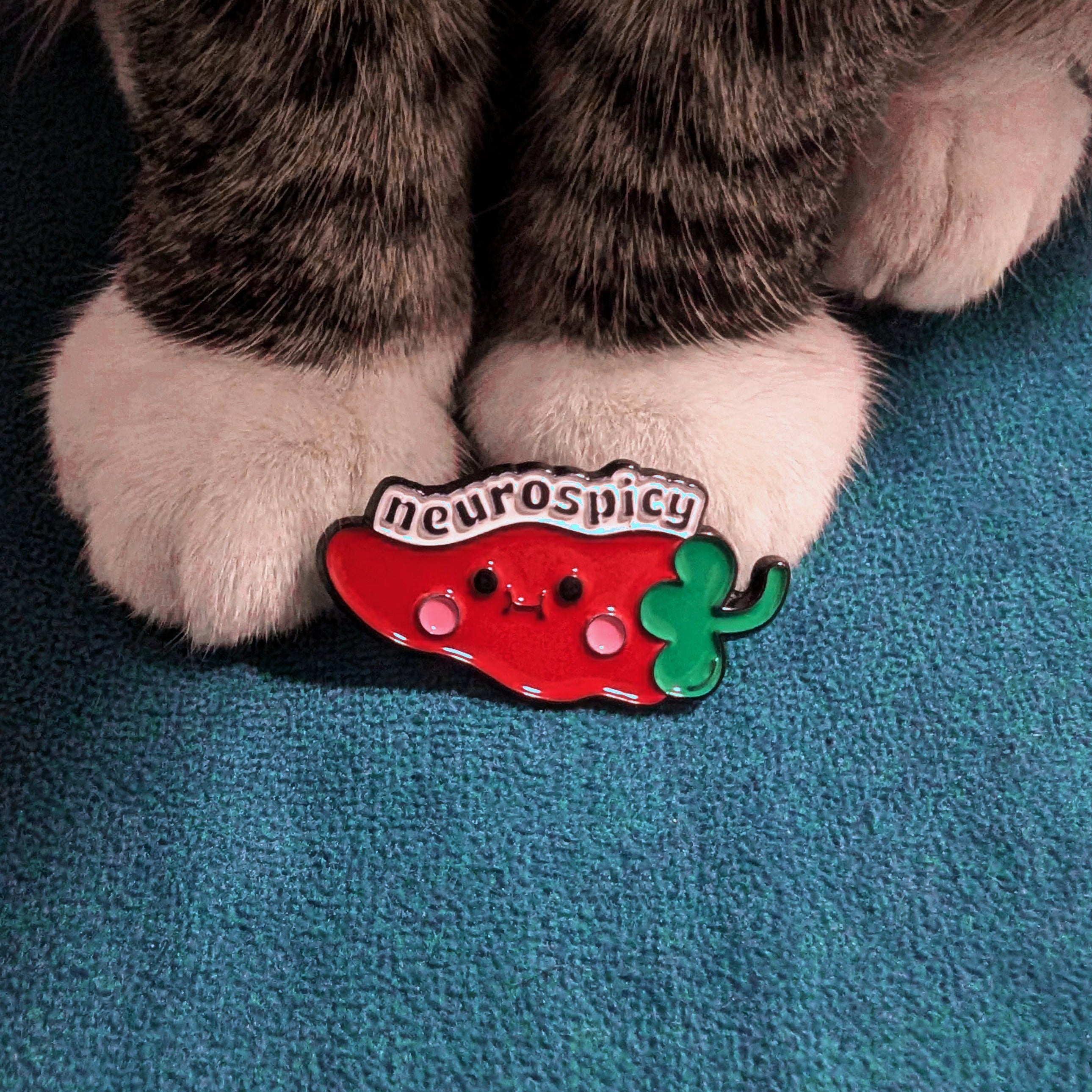 Neurospicy chili pepper enamel pin — neurodivergent gift