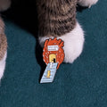 Anatomical heart enamel pin with an “Only Cats Allowed” sign and cats walking inside