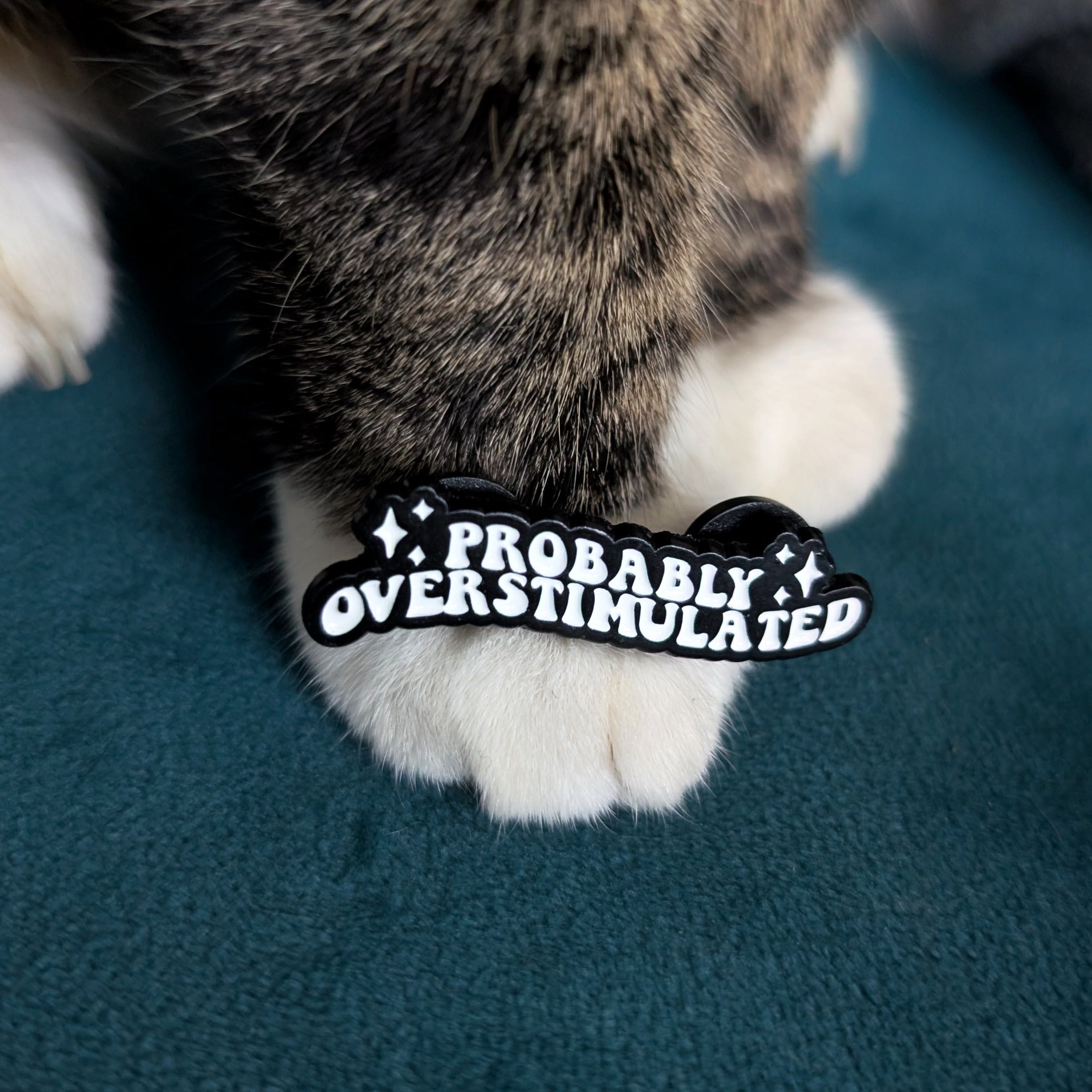 probably overstimulated statement pin