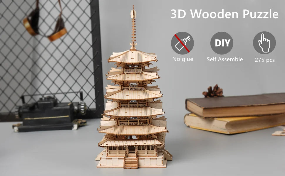 Pagode Puzzle 3D en Bois