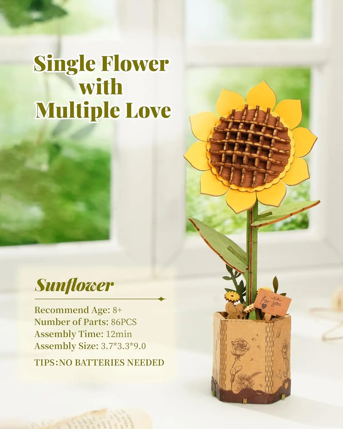 Wooden Flower Puzzle – Build Your Own Flower Bouquet DIY Craft Kit