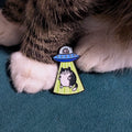 Cat alien abduction UFO enamel pin — cute cat gift