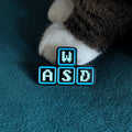 WASD keycap enamel pin — gaming keyboard gift