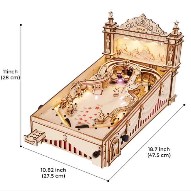 Pinball Machine 3D Wooden Model
